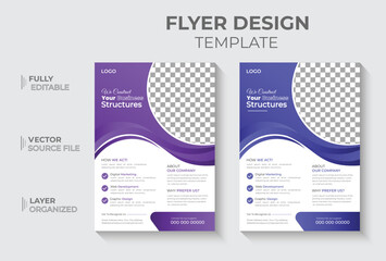 Abstract vector template in A4 size bannerCorporate Business Flyer design, Modern and fresh trendy leaflet, Creative, unique template