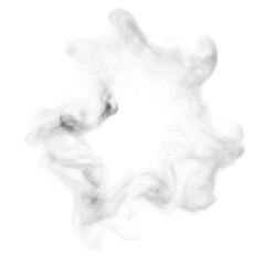 Circle of smoke or steam.