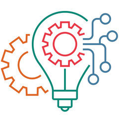 light and lamp icon, creativity idea of creator, wisdom and knowledge symbol