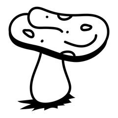 An editable outline icon of mushrooms