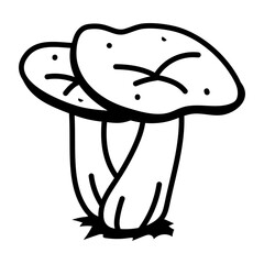 An editable outline icon of mushrooms