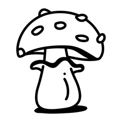 An editable outline icon of mushrooms