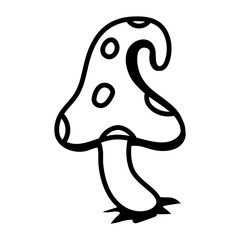 An editable outline icon of mushrooms