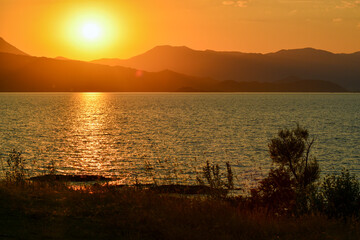 Sunset at Beysehir lake