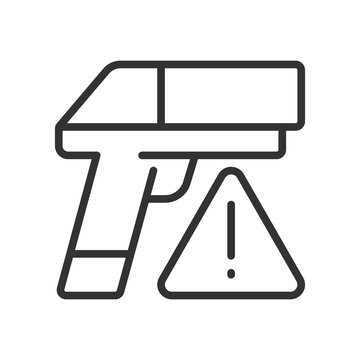 Small Arms Smuggling Linear Icon. Weapon Trafficking. Contraband. Thin Line Customizable Illustration. Contour Symbol. Raster Isolated Outline Drawing