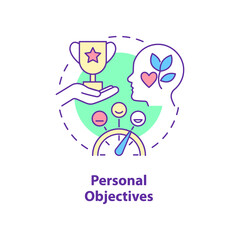Personal objectives concept icon. Human resources management abstract idea thin line illustration. Isolated outline drawing