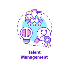 Talent management concept icon. Attract and hire top experts. Human resources abstract idea thin line illustration. Isolated outline drawing