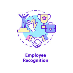 Employee recognition concept icon. Appreciate workers contributions. HR abstract idea thin line illustration. Isolated outline drawing