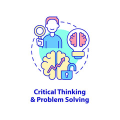 Critical thinking and problem solving concept icon. Management skills abstract idea thin line illustration. Isolated outline drawing