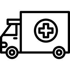 Ambulance blue outline icon