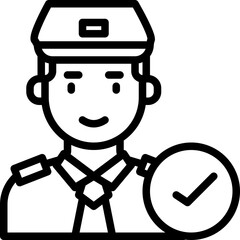 Guard blue outline icon
