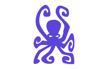 Octopus Squid Logo Design Template