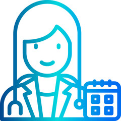 Doctor blue outline icon