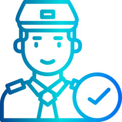 Guard blue outline icon