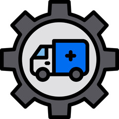 Ambulance_1 blue outline icon