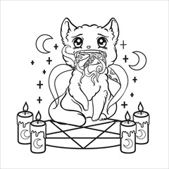 pastel goth coloring page for adult