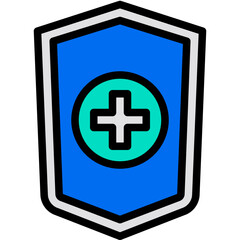 Shield blue outline icon