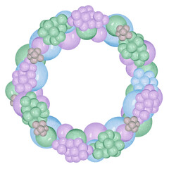 Circle shape arrangement of watercolor balloons