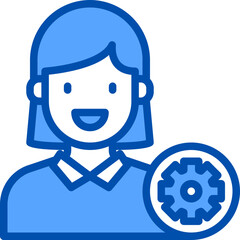 Administrator blue outline icon