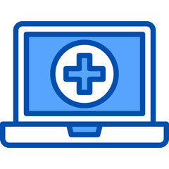 Laptop blue outline icon