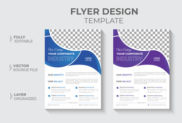 Corporate business flyer, Modern vector flyer concept with dynamic abstract shapes, Flyer template 