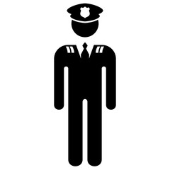 Pilot, police, soldier icon. People and occupations pictogram, Flat design vector.