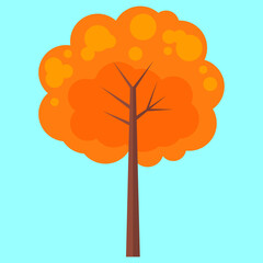 Naklejka na ściany i meble Flat tree illustration element. Minimalistic design of tree. Fit for modern flat design element. Vector eps 10.