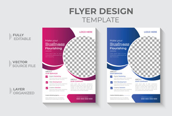 Flyer template layout design, Corporate business flyer, Creative modern vector flyer concept