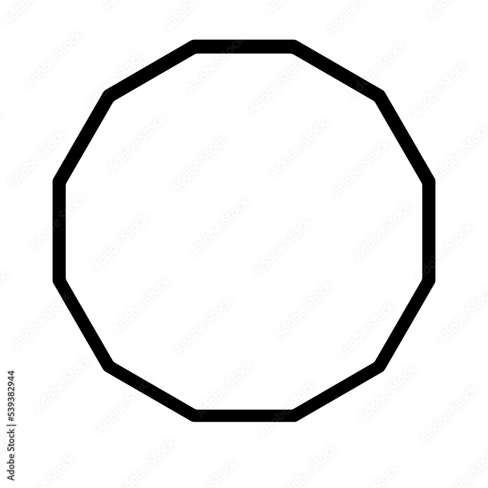 Wall mural dodecagon shape icon ,12 sides shape icon