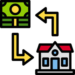 Mortgage filled outline icon