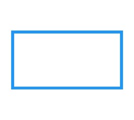 Blue rectangular outlined shape icon 