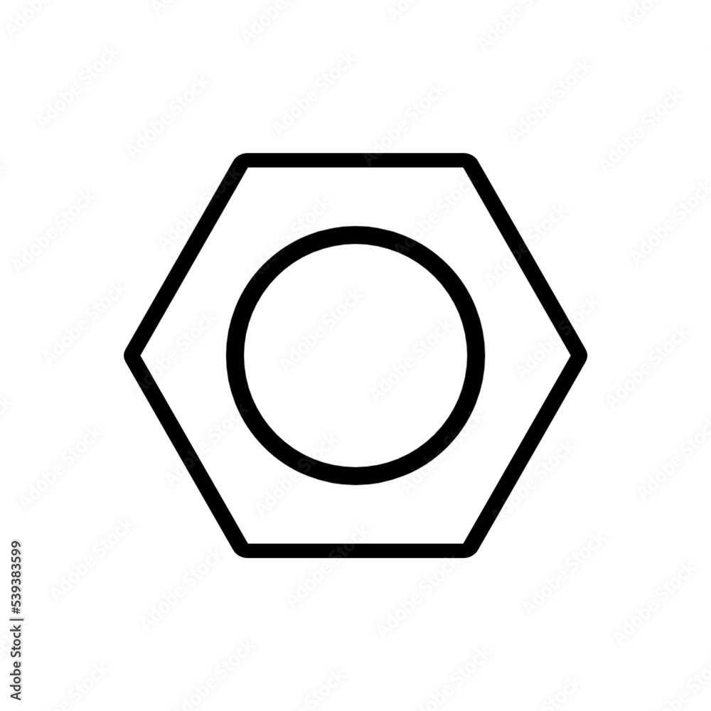 Sticker circle inside hexagon shape icon