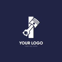 Letter I Piston Logo Design Vector Icon Graphic Illustration
