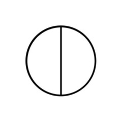 Circle with vertical line icon 