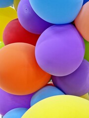 colored balloons as background for artists