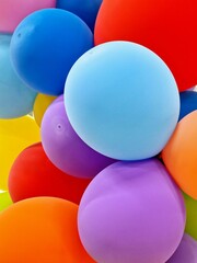 colored balloons as background for artists