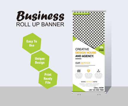 Template rolled up banner for office 