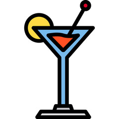 Cocktail blue outline icon