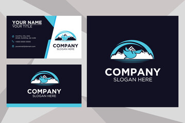 King pelican house logo suitable for company with business card template