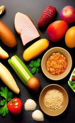 A picture of the food on the table. Ingredients. 