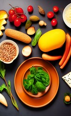 A picture of the food on the table. Ingredients. 