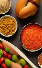 A picture of the food on the table. Ingredients. 