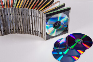 
Several CDs with a white background as a clipping path. You can change the background to whatever you want