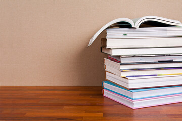 Books and school supplies on a white background with clipping path. You can change the background to whatever you want
