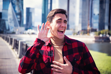 Young attractive guy on the street.