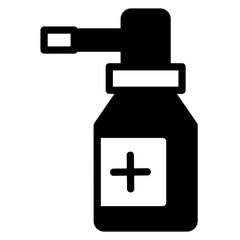 glyph, silhouette, fill, medicine,healthcare,medical,spray,throat icon