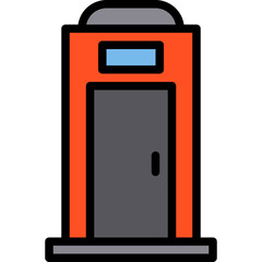 Public toilet blue outline icon