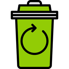 Recycle bin blue outline icon