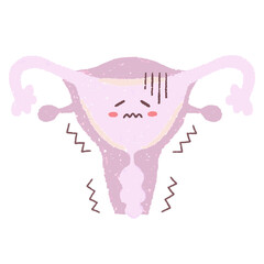 手描きの元気がない子宮　PNG