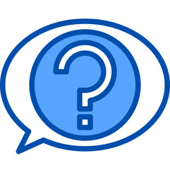 Ask question filled outline icon